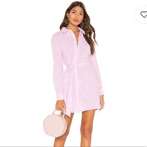 August Shirt Dress in Pink Stripe